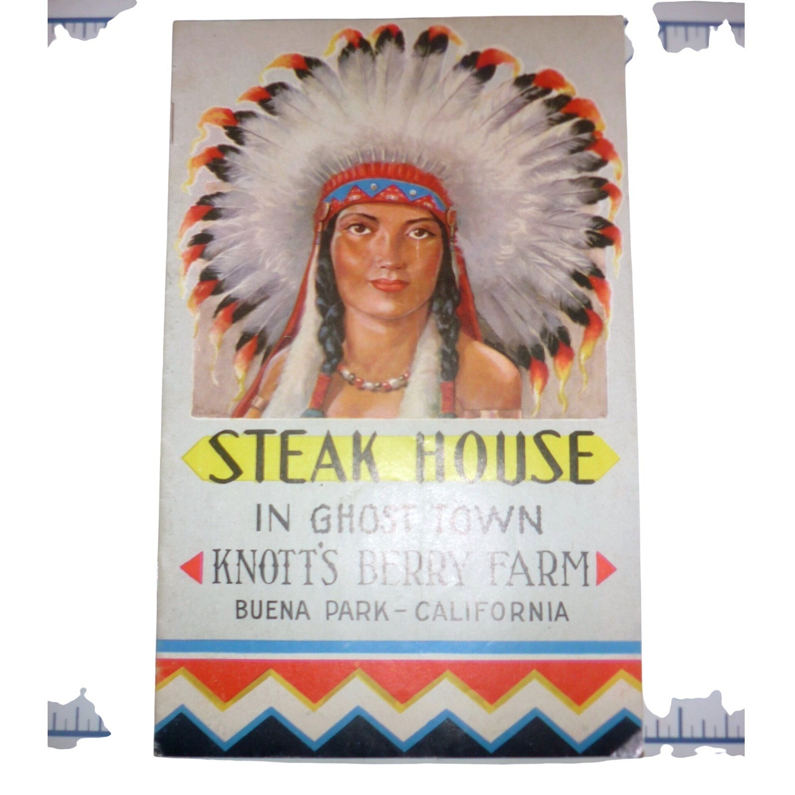 Vintage Knott\'s Berry Farm Ghost Town Steak House Menu Brochure Vintage Knott\'s Berry Farm Ghost Town Steak House Menu Brochure