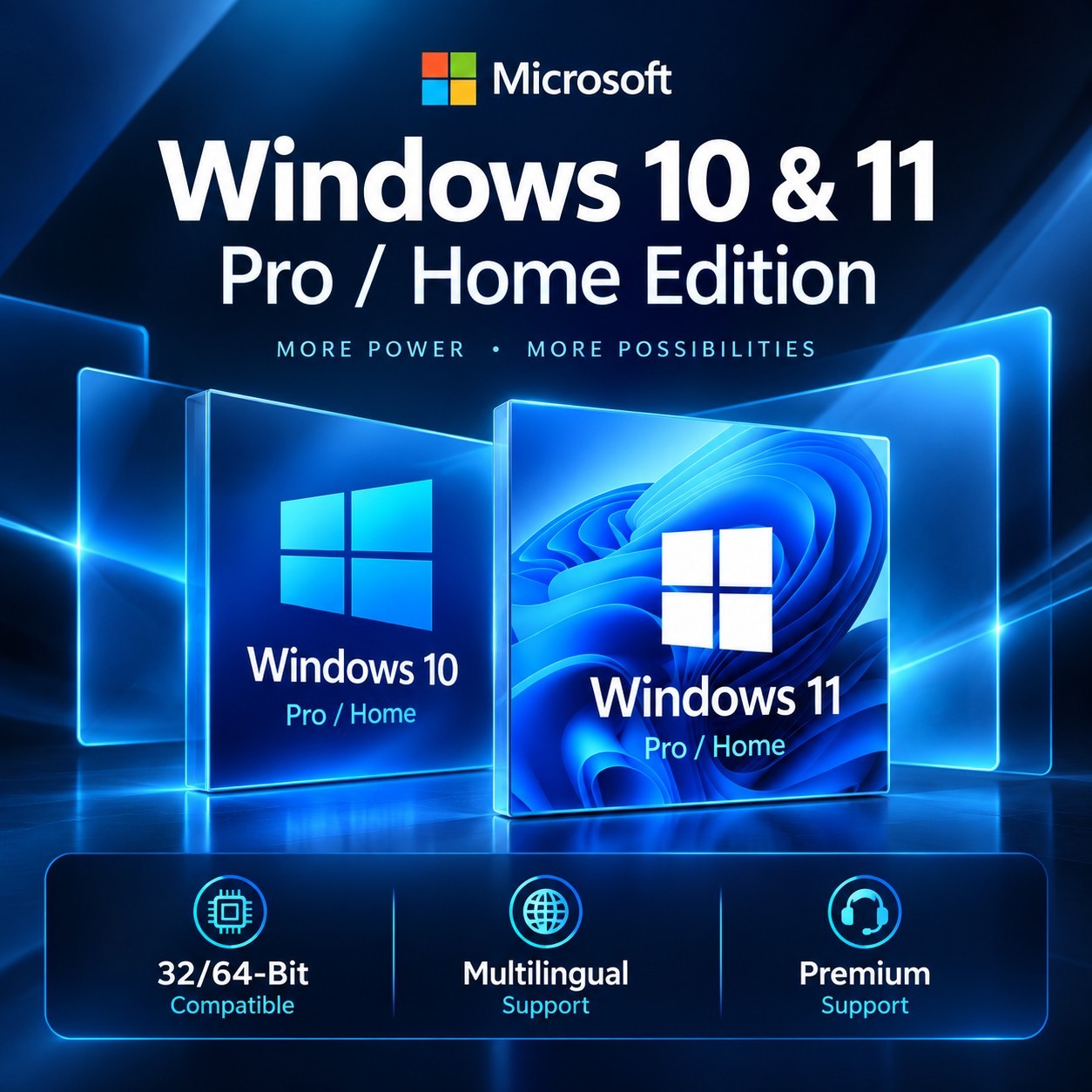 Windows 10 / 11 Pro & Home Activation License Key - 1 PC - Fast Service