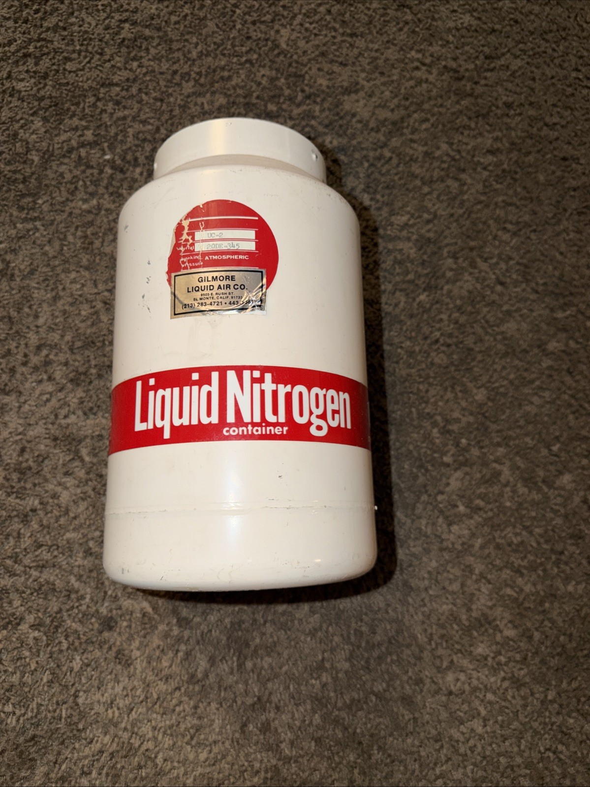 UNION CARBIDE TYPE UC-2 LIQUID NITROGEN CRYOGENIC CONTAINER DEWAR