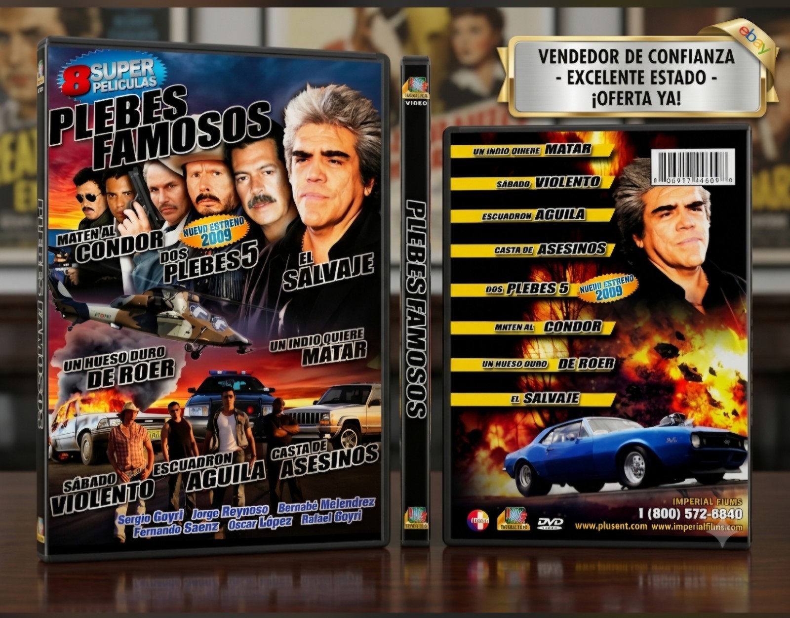 8 PELICULAS PLEBES FAMOSOS DVD Sergio Goyri, Jorge Reynoso Cine Mexicamo Action