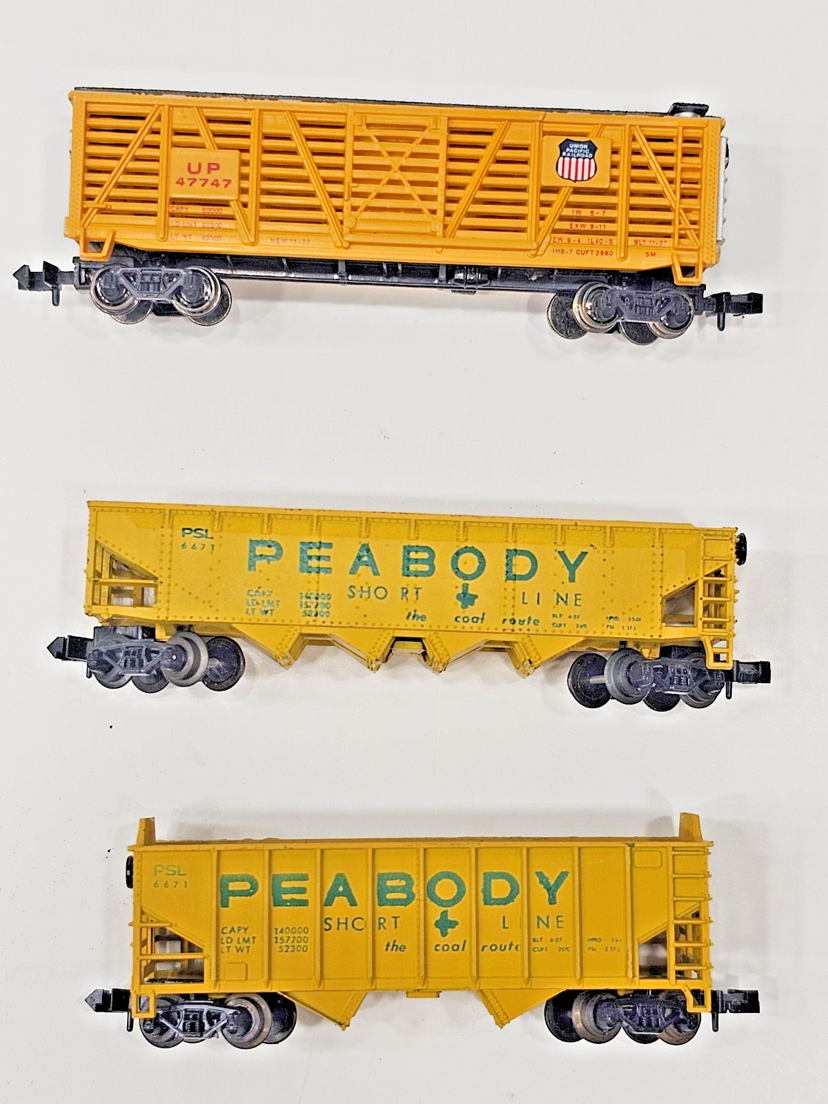 N SCALE MINI LOT ATLAS TRIX BACHMANN HOPPER STOCK CAR PEABODY PSL 6671 UP 47747