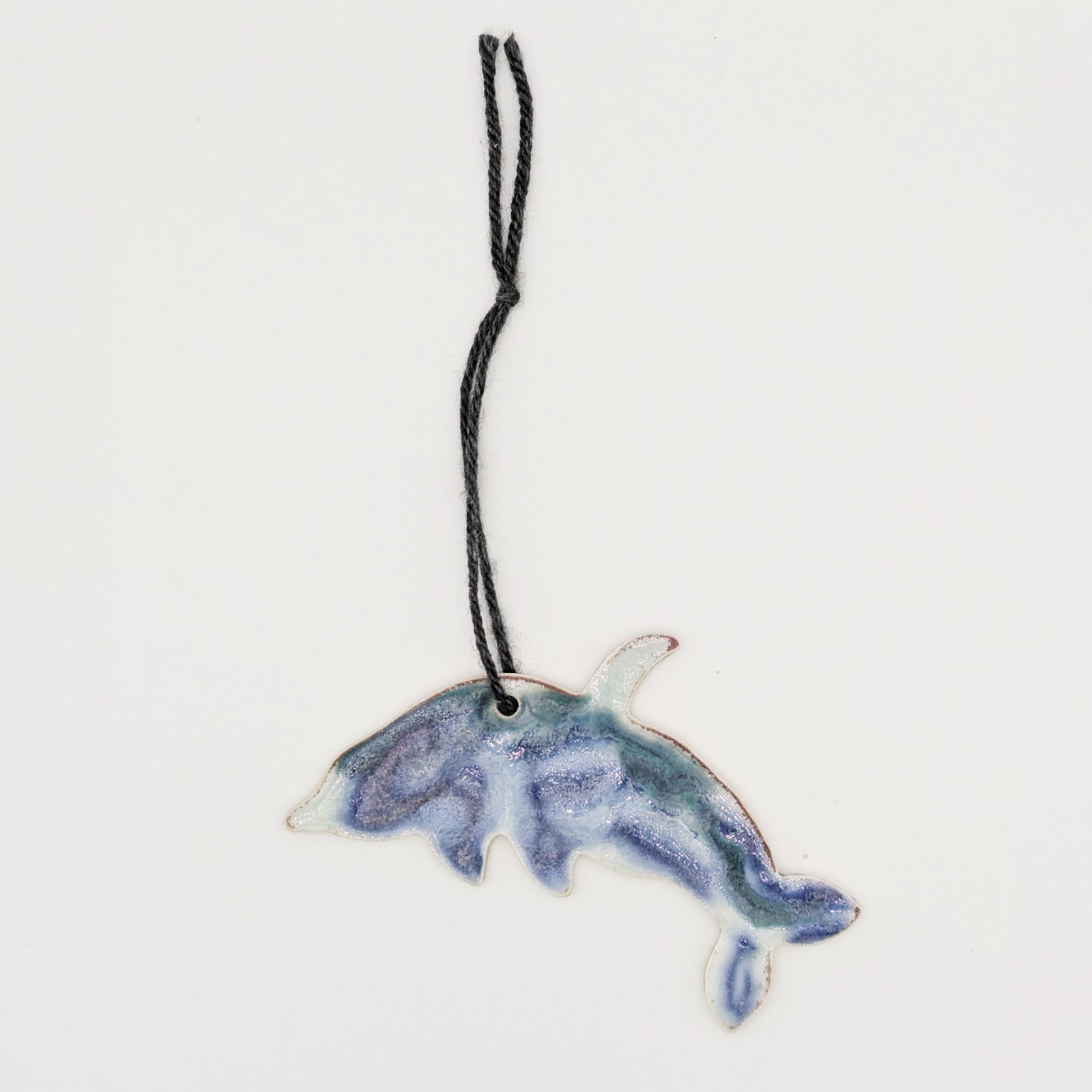 Vintage Planet X Pottery Blue Ceramic Dolphin Ornament Handcrafted Sz Small