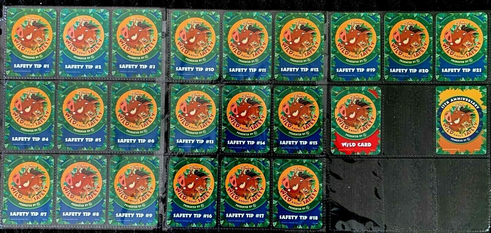 DISNEY WILD ABOUT SAFETY CARDS Full Set 1-21 + Wild and Hologram Cards RARE