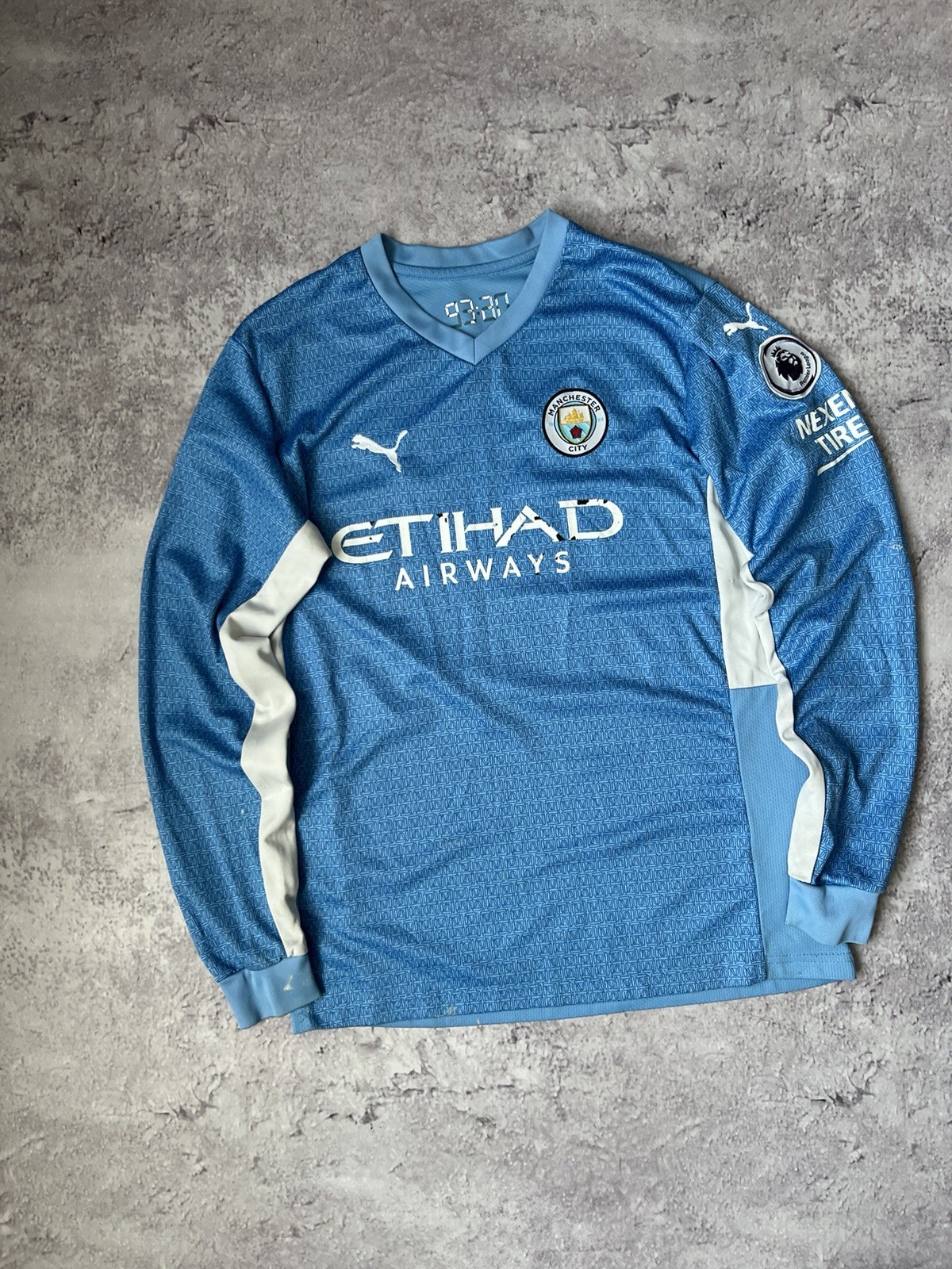 Puma FC Manchester City Cuellar #30 Soccer Football Jersey Long Sleeve Sz L