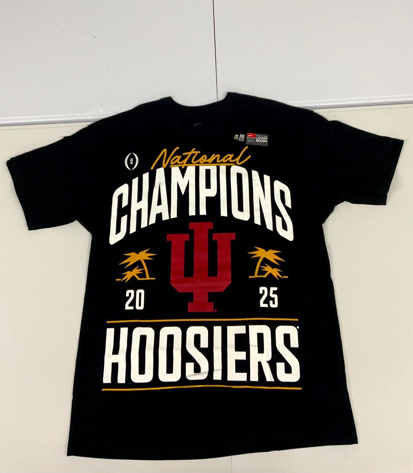 Nike Indiana Hoosiers National Champions T Shirt Mens Black Cotton Short Sleeve Nike Indiana Hoosiers National Champions T Shirt Mens Black Cotton Short Sleeve