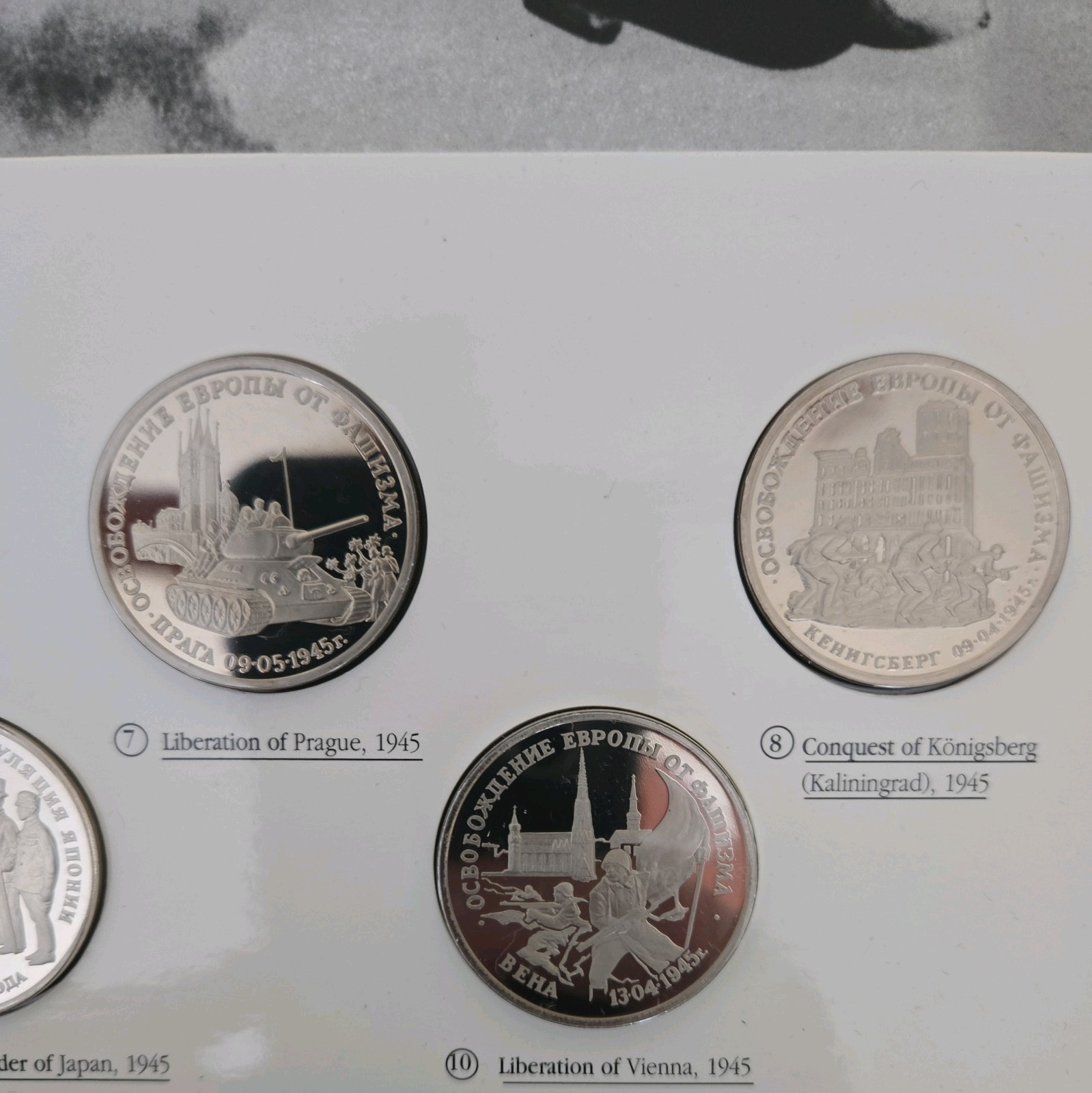 1991 - 1995 RUSSIA 3 ROUBLES PROOF SET of 10 Coins - WWII - SCARCE 