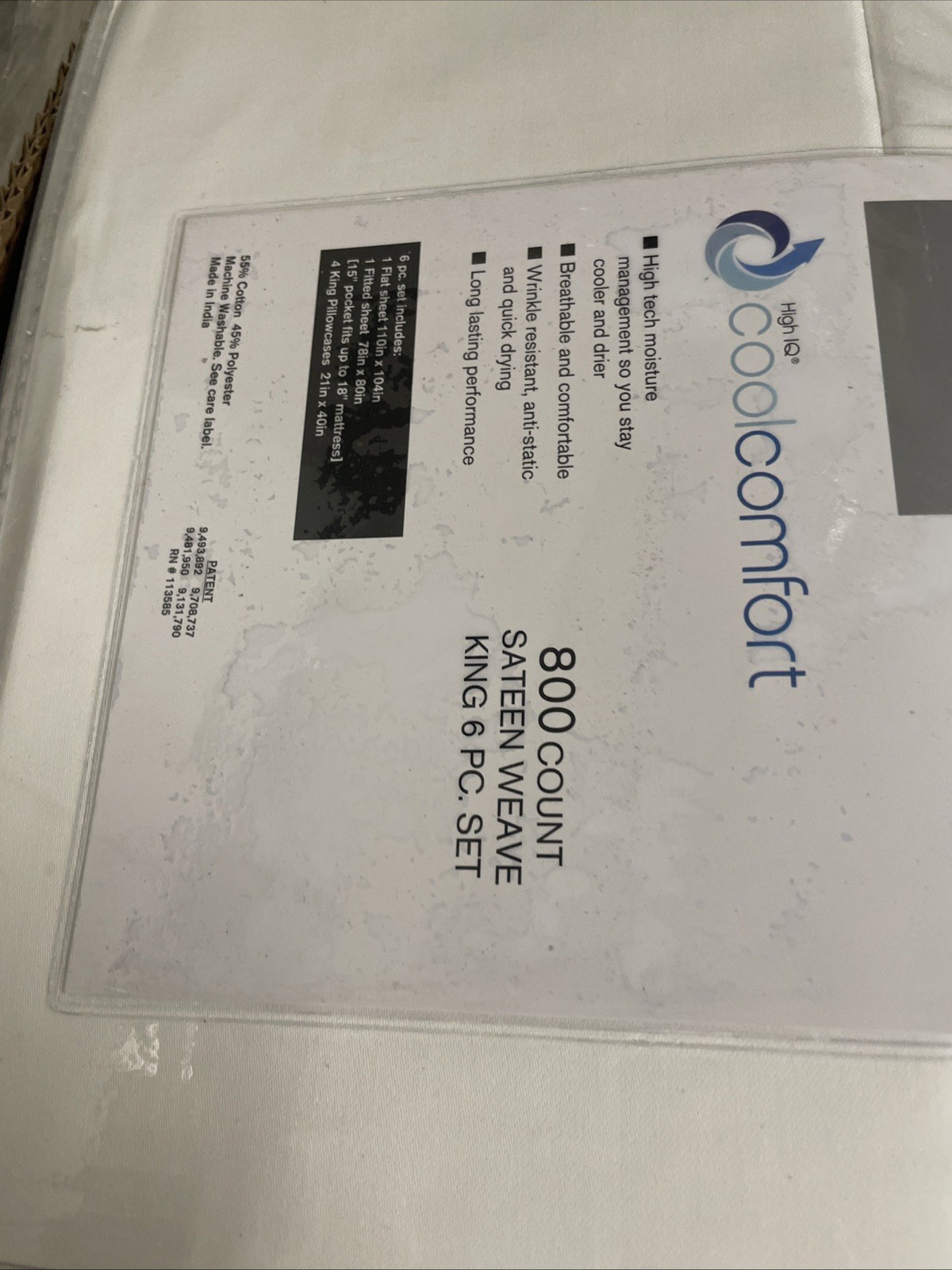 AQ Textiles 800 TC Cotton/ Polyester with Cool Comfort king Sheet Set white AQ Textiles 800 TC Cotton/ Polyester with Cool Comfort king Sheet Set white