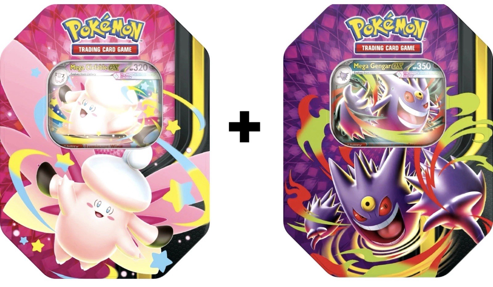 2 X Pokemon TCG Mega Moonlit ex Tin Bundle Clefable & Gengar Sealed 2 X Pokemon TCG Mega Moonlit ex Tin Bundle Clefable & Gengar Sealed