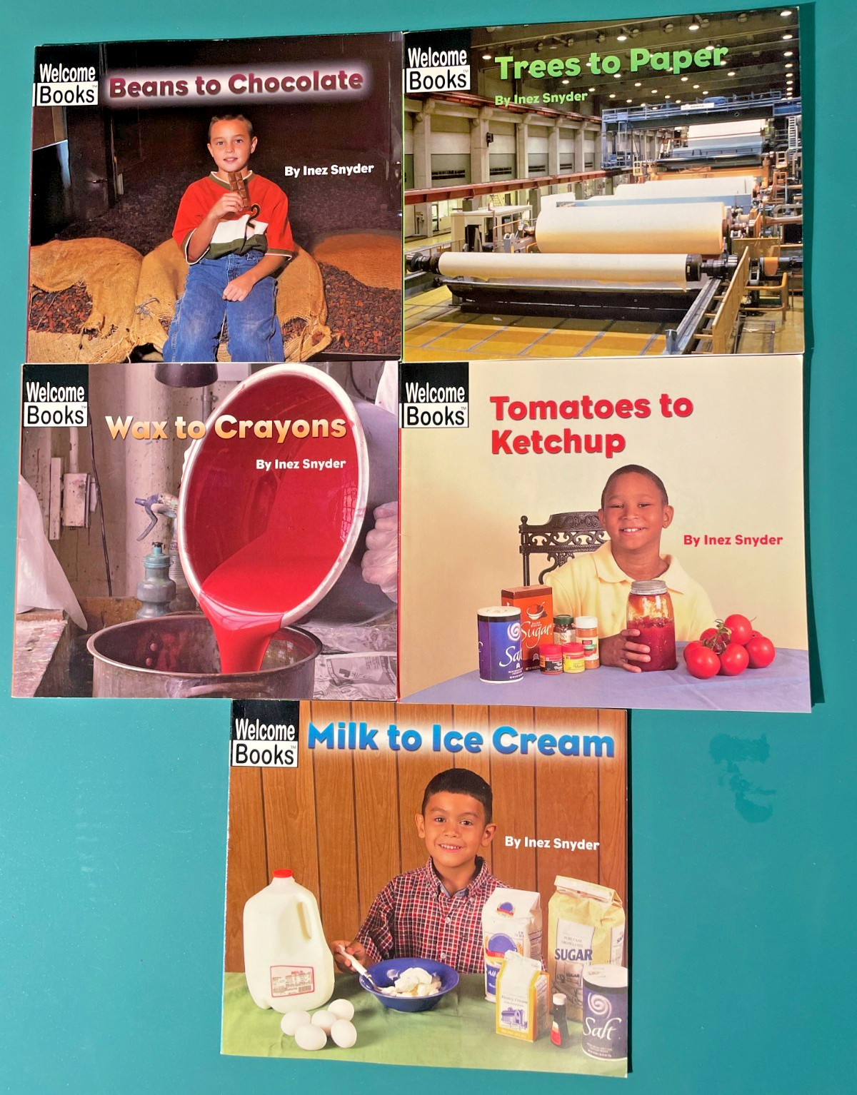 Scholastic Welcome Books How Things Are Made Lot 5 Beans Wax Tomatoes Paper EXC Scholastic Welcome Books How Things Are Made Lot 5 Beans Wax Tomatoes Paper EXC