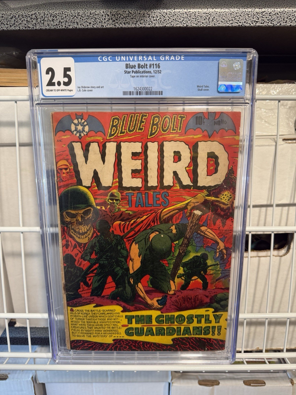 Blue Bolt #116 CGC 2.5 1952 L.B. Cole Cover Golden Age Pre Code Horror War Cover