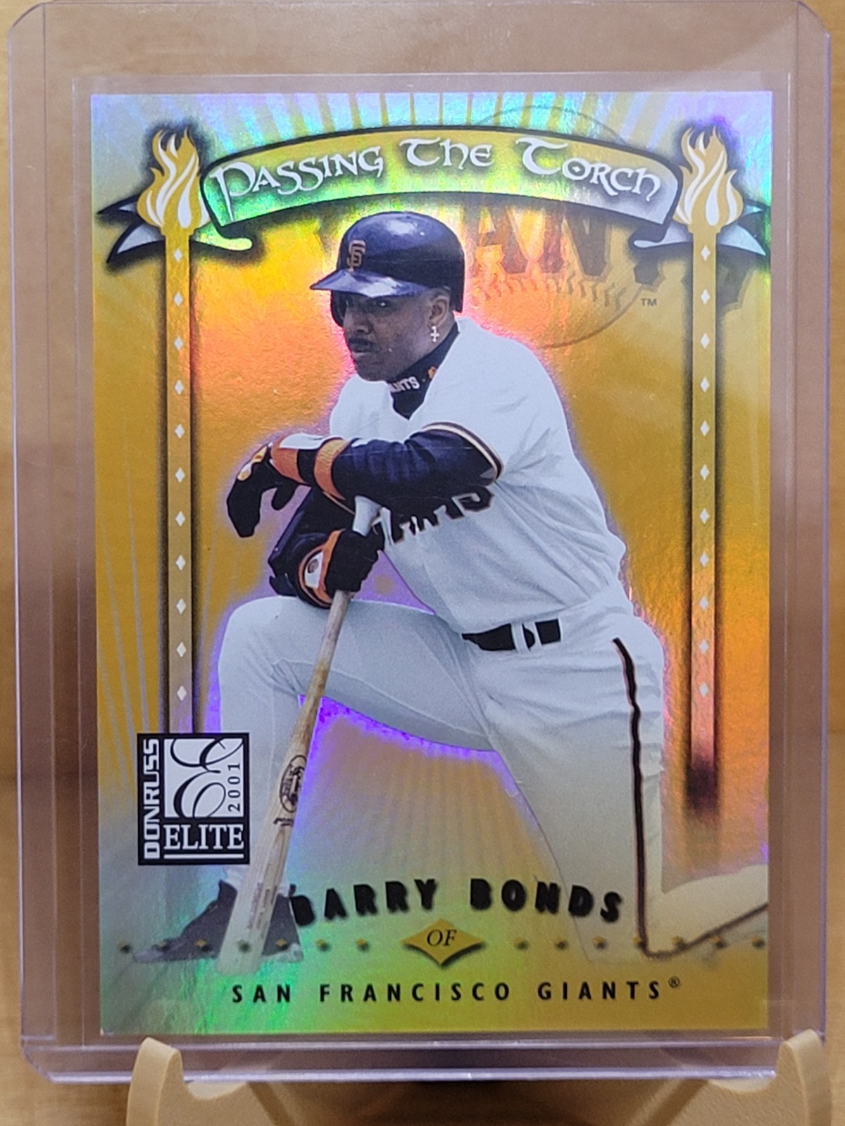 2001 Donruss Elite #PT-4 Barry Bonds Passing the Torch Insert /1000 Giants