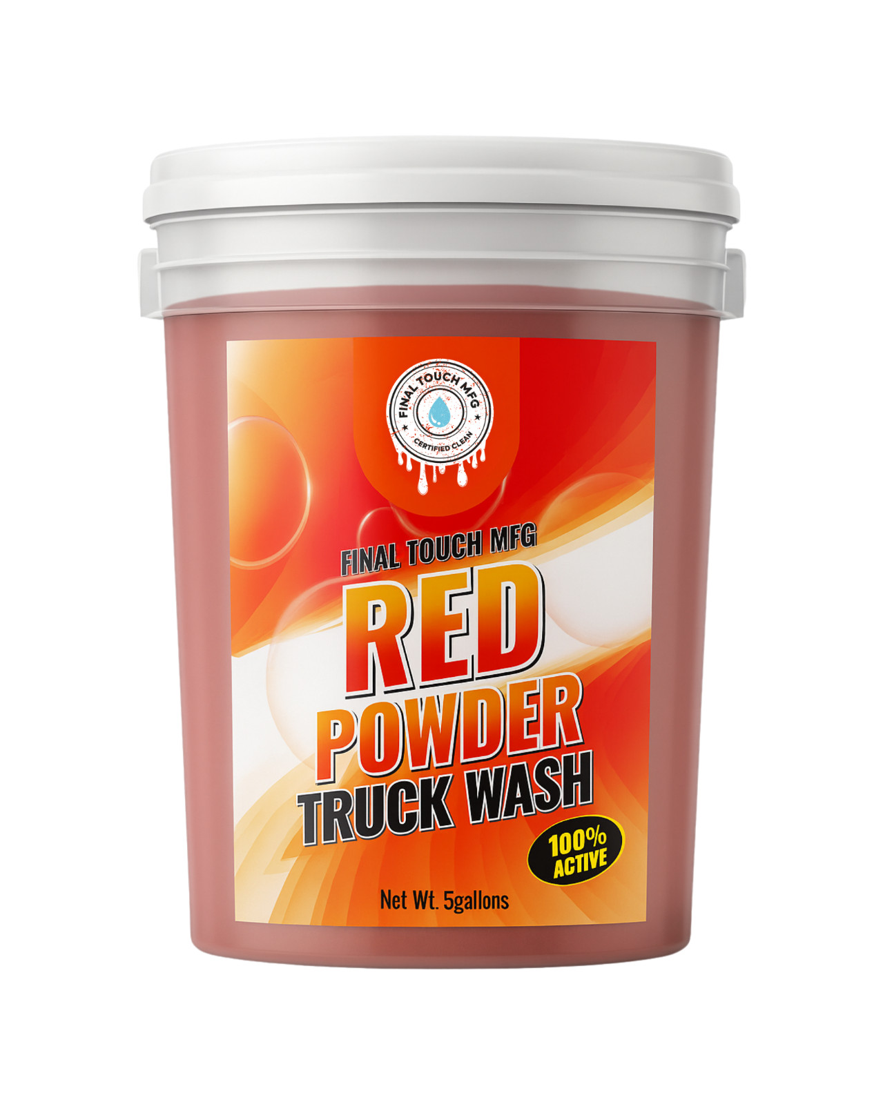 Red Powder Concentrated Truck Wash 5 gal, 35 lbs,  100gl dilution mix, Touchles