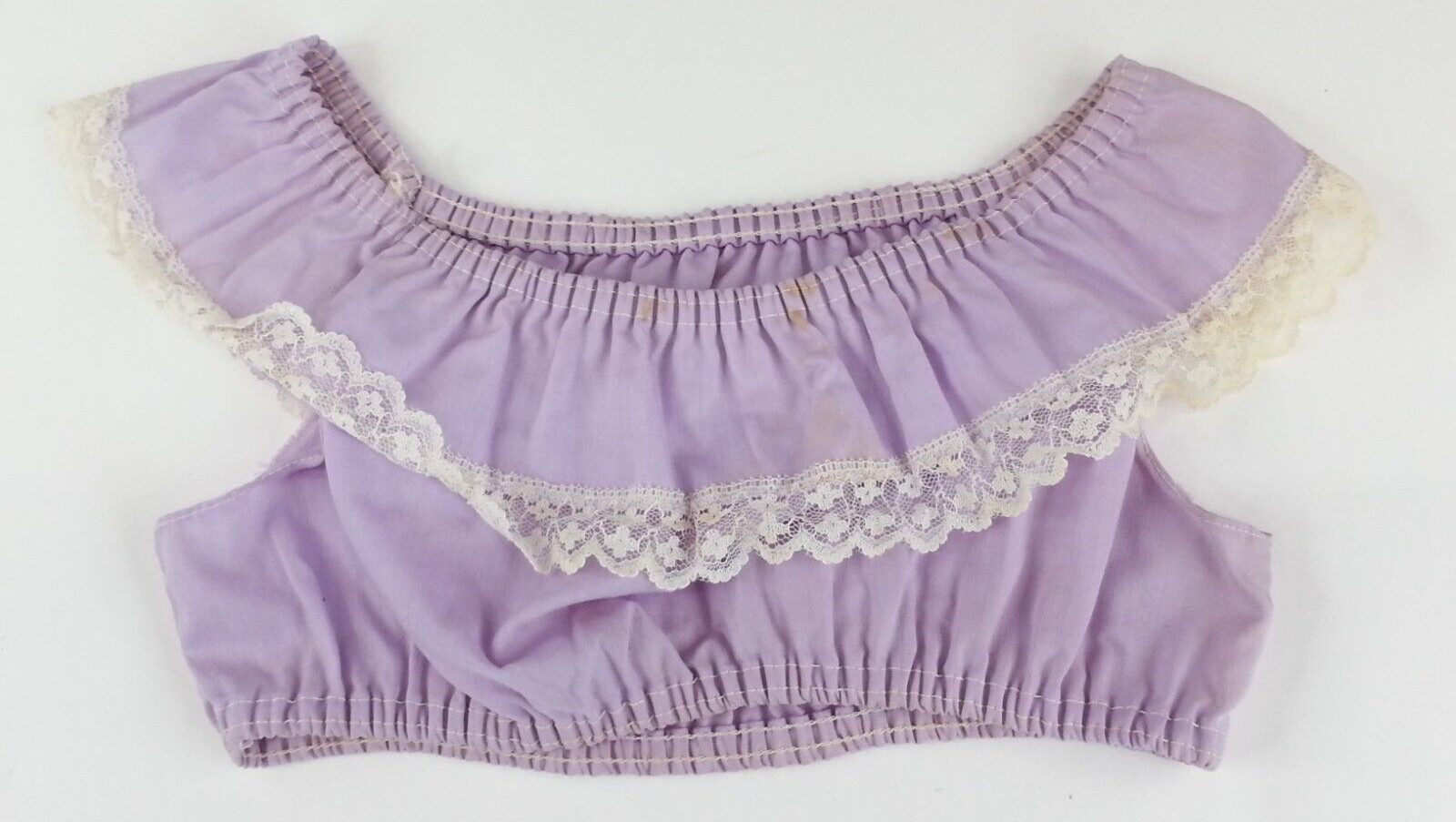 Original Retro Vintage 1970 Purple Girls Top Lavender Crop Top