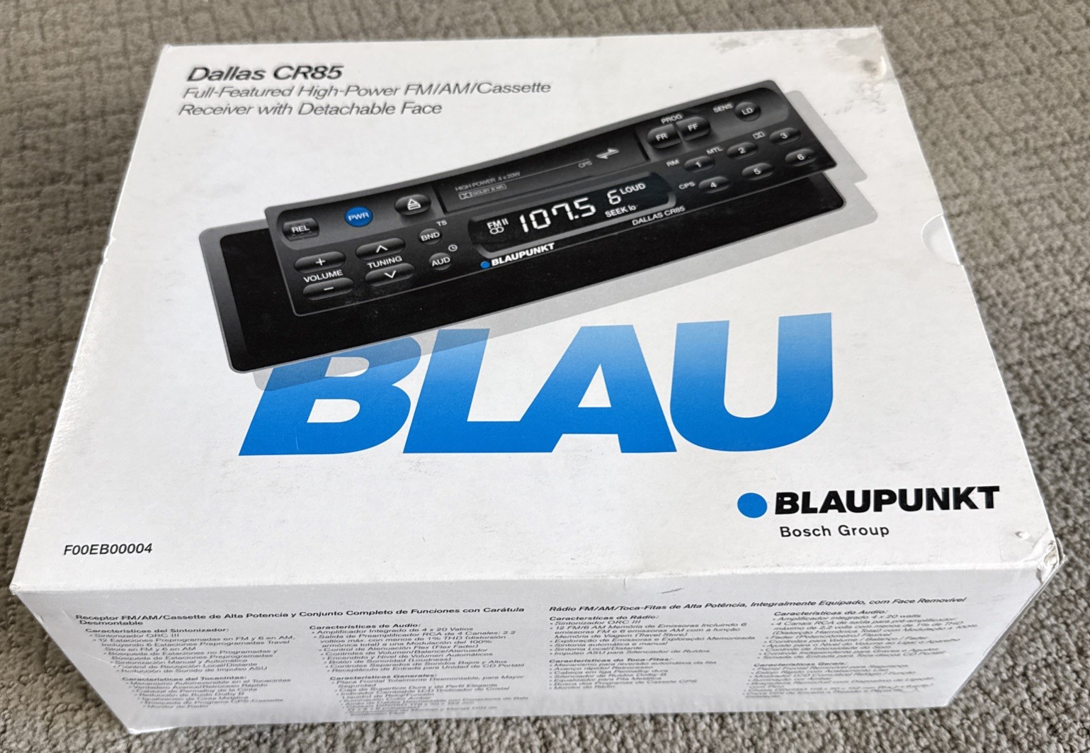 VTG Blaupunkt Dallas CR85 Full Featured High Power Receiver w Detachable Face 