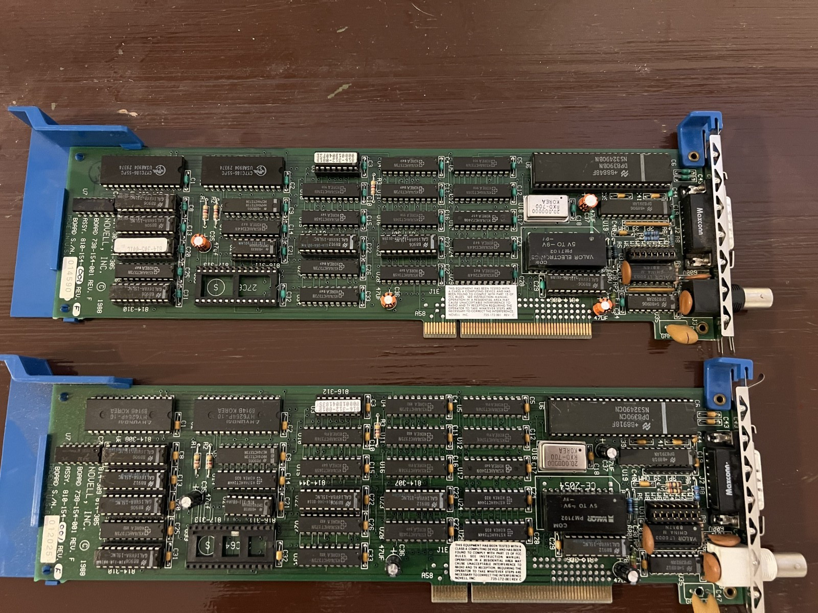 Two Vintage Novell NE/2 Micro Channel MCA Ethernet Network Cards Two Vintage Novell NE/2 Micro Channel MCA Ethernet Network Cards