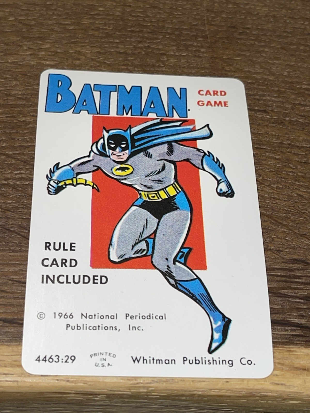 1966 N.P.P.I. WHITMAN BATMAN CARD GAME BATMAN ROOKIE YEAR RARE HEADER CARD