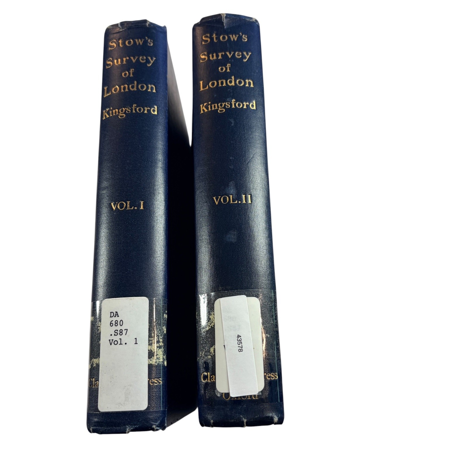 Stow\'s Survey of London Kingsford 1908 2 Vol Set Clarendon Press History