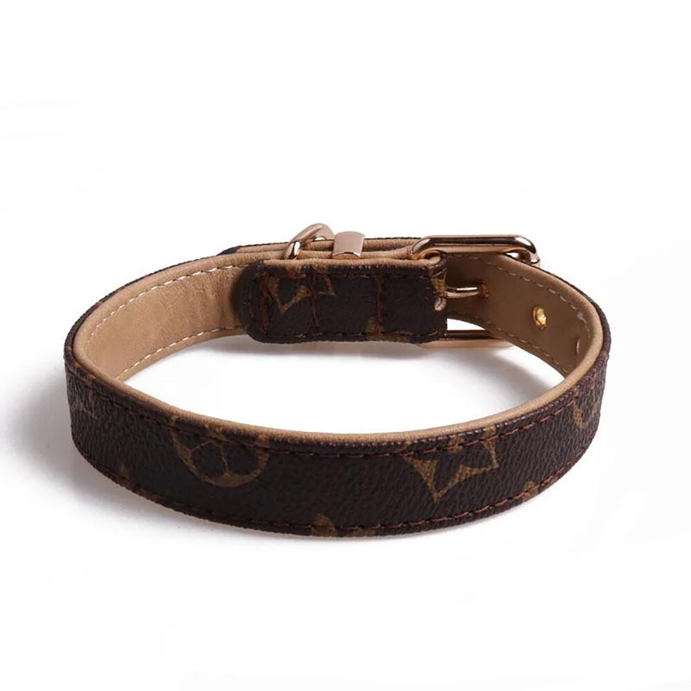 Luxury Designer Fashion Dog Collar Faux Leather for Pet Dog Cat Animal