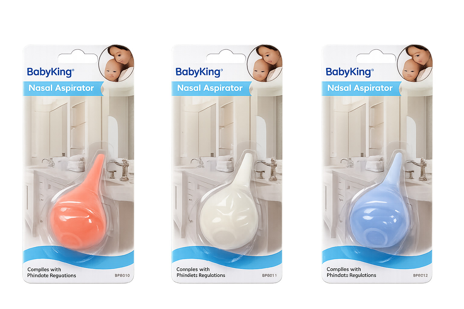 3PK Clean BABY BABIES Nose Suction NASAL ASPIRATOR Toddlers Vacuum Newborn Kids