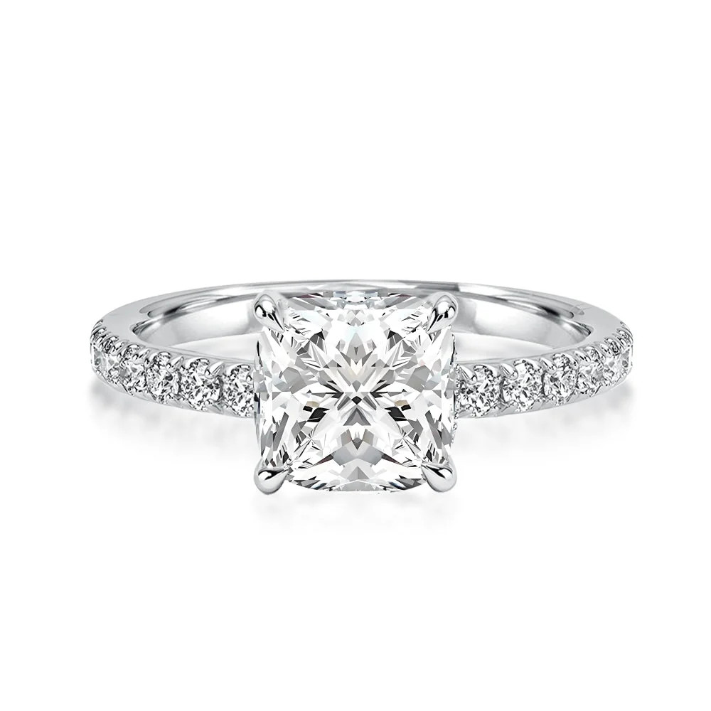 Rodiffy Moissanite 2.0 Ct  Square Cushion Promise Bridal Ring