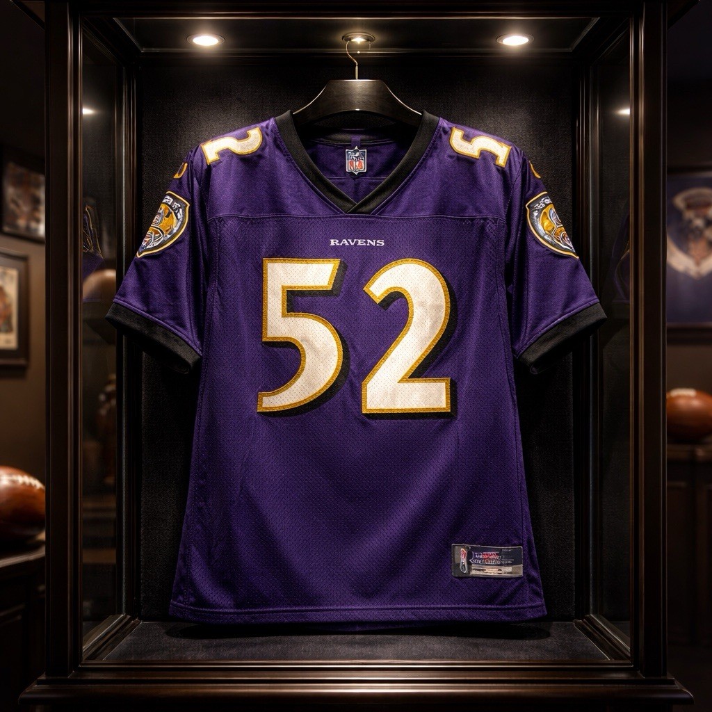 Reebok Baltimore Ravens Ray Lewis NFL Jersey Mens Medium Purple #52 Vintage 2004