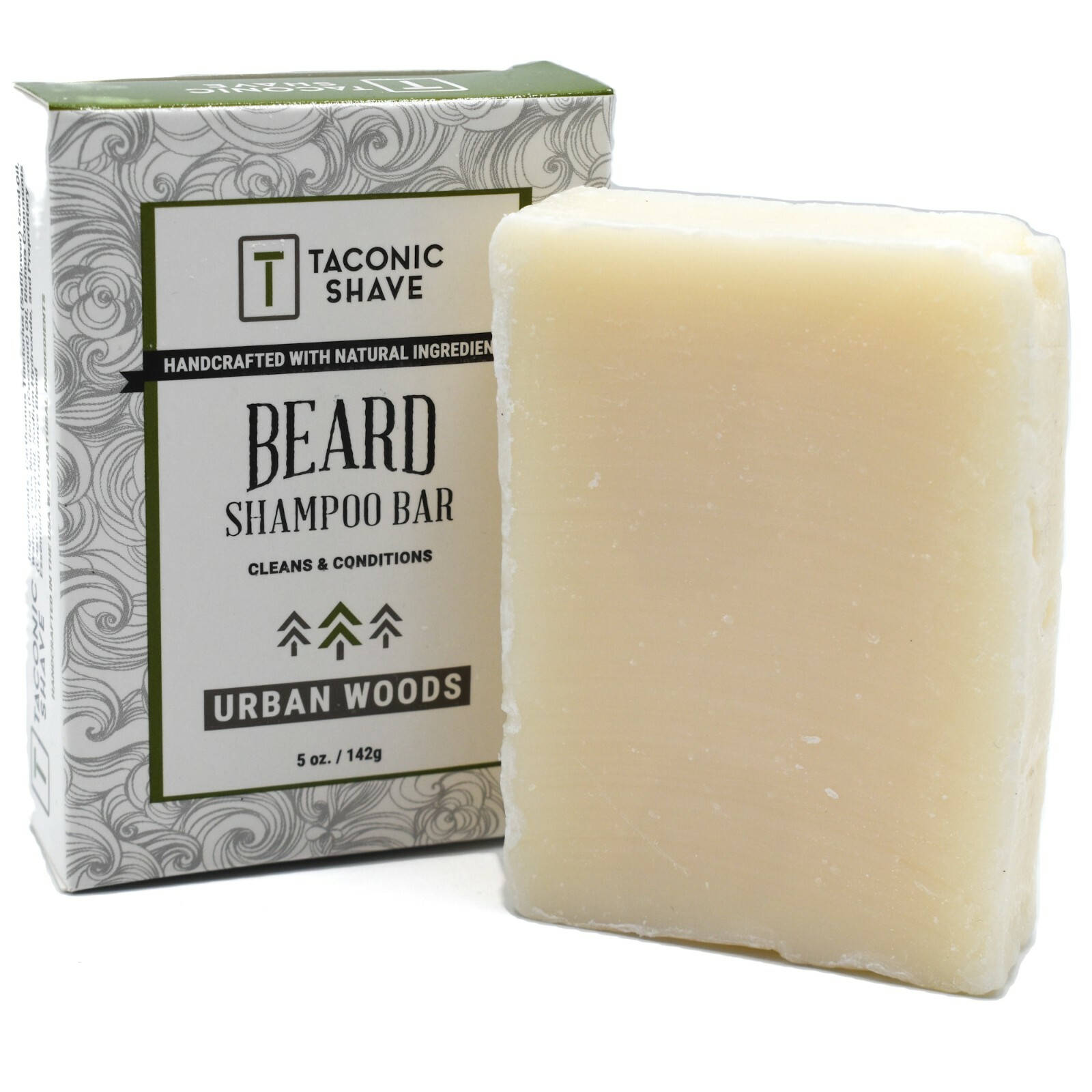 Taconic Shave's Beard & Face Wash Shampoo Bar - Urban Woods Scent -100% Natural