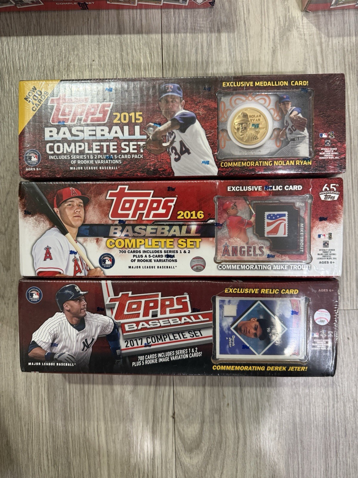 2015 2016 2017 Topps Sealed Complete Factory Set Lot RYAN TROUT JETER RELIC 2015 2016 2017 Topps Sealed Complete Factory Set Lot RYAN TROUT JETER RELIC