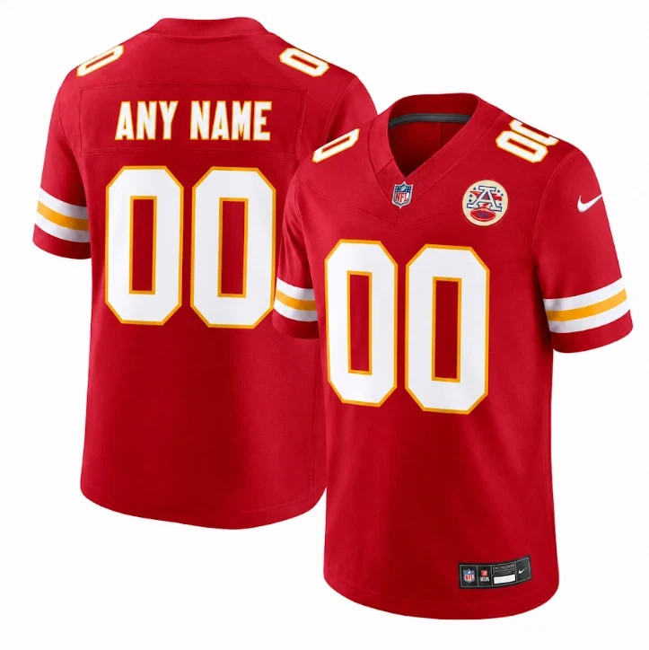 New Personalized Kansas City Chiefs Red Football Jersey Custom Name Number