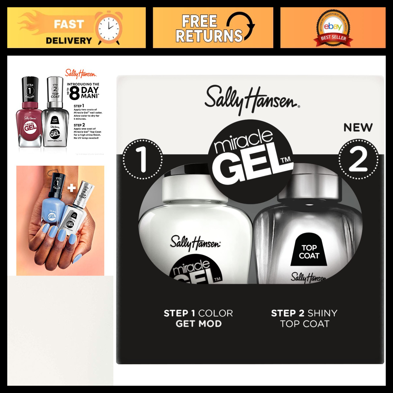 Miracle Gel Nail Polish Duo - Get Mod & Shiny Top Coat, Long Lasting, No UV Need Miracle Gel Nail Polish Duo - Get Mod & Shiny Top Coat, Long Lasting, No UV Need