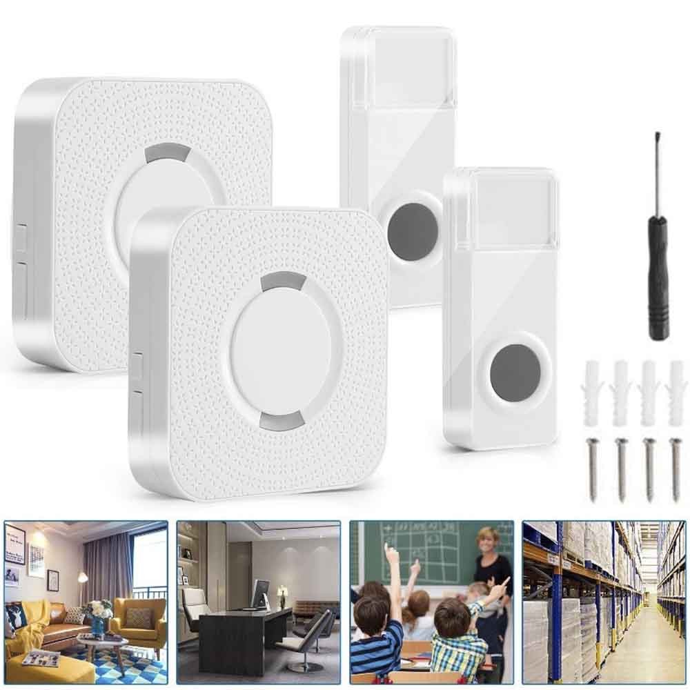2pcs Wireless Doorbell Chime Waterproof Plugin Receiver Adjustable Volume 1000FT 2pcs Wireless Doorbell Chime Waterproof Plugin Receiver Adjustable Volume 1000FT