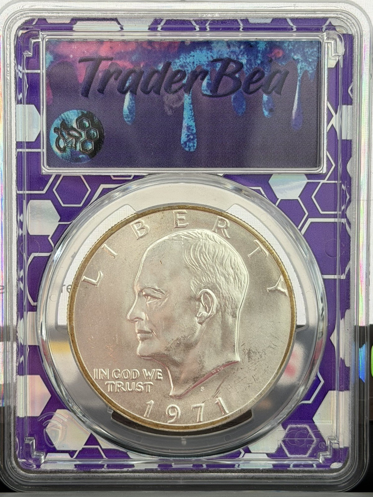 1971-S Ike Eisenhower Silver Dollar PCGS MS65 Trader Bea