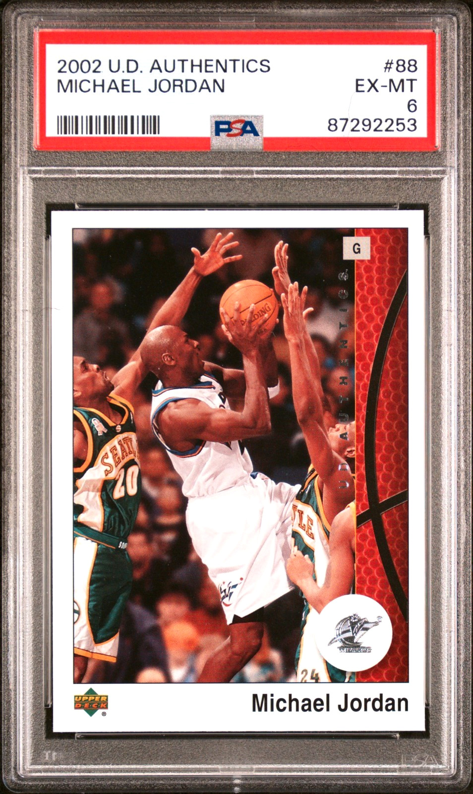 2002-03 Upper Deck UD Authentics Michael Jordan #88 PSA 6 Washington Wizards