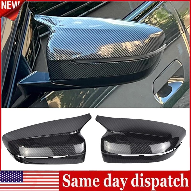 FOR 17-2021 BMW G30 G20 G11 G12 M STYLE CARBON FIBER SIDE MIRROR COVER CAPS US