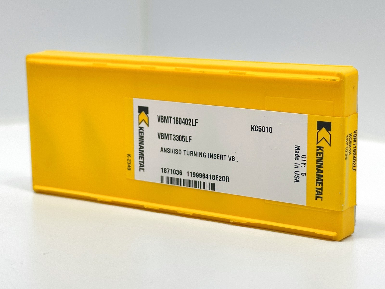 Kennametal VBMT3305LF VBMT160402LF New Carbide Inserts 1871036 Grade KC5010 5pcs