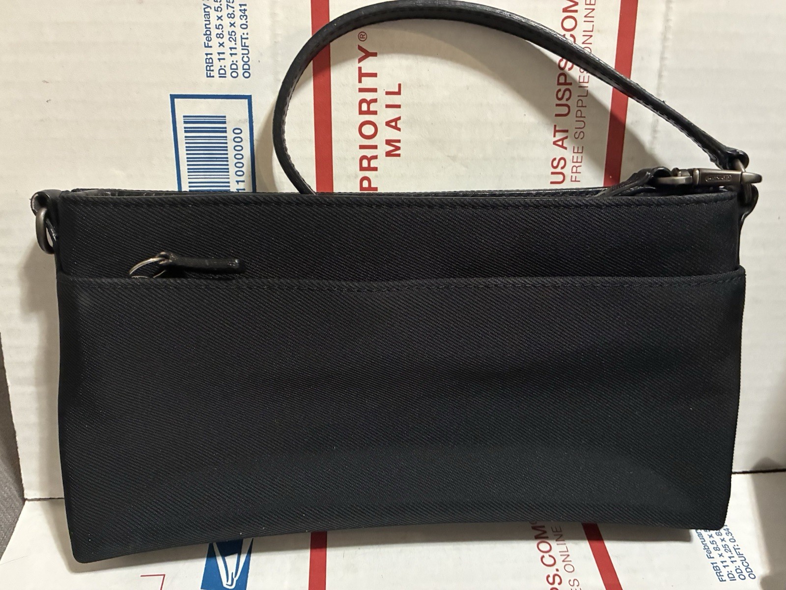 VERY Nice RARE Coach Black Canvas And Leather Purse/Clutch/Wristlet 7407