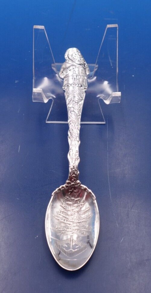 Antique sterling silver Christmas souvenir spoon by J.H. Johnston & Co. of NY