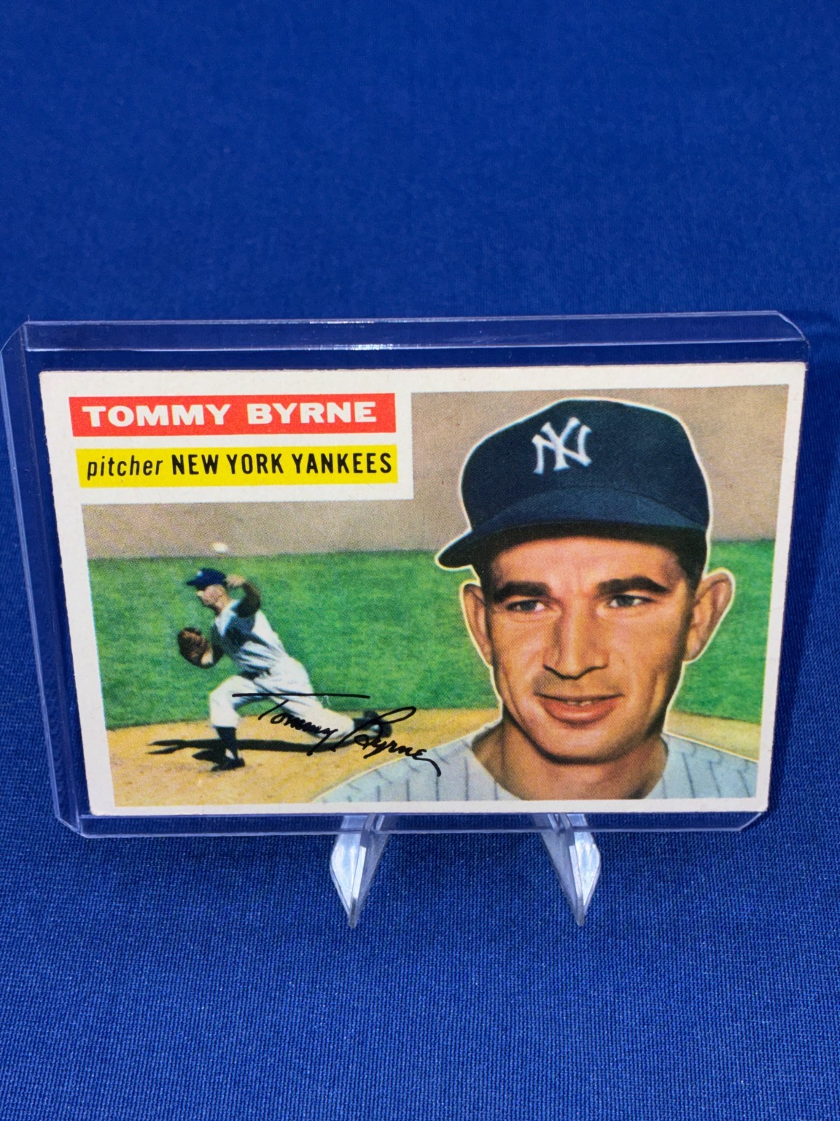 Vintage 1956 Topps Tommy Byrne #215 New York Yankees Gray Back