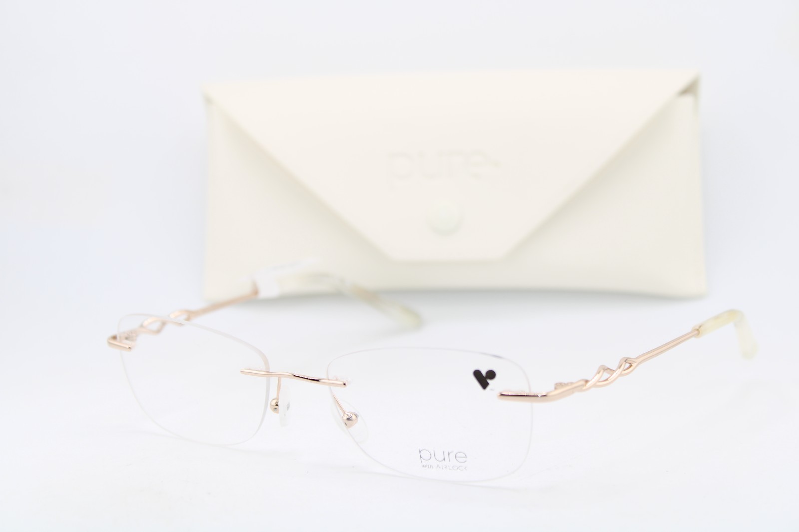 NEW PURE ESSENCE 203 710 GOLD WHITE AUTHENTIC FRAMES EYEGLASSES 53-18 NEW PURE ESSENCE 203 710 GOLD WHITE AUTHENTIC FRAMES EYEGLASSES 53-18