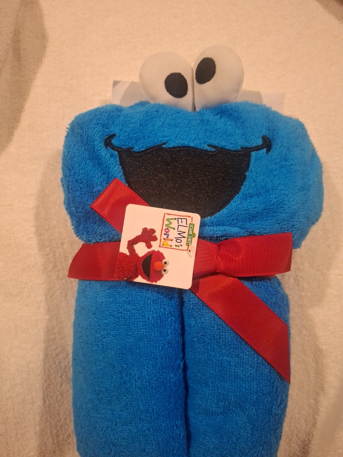 Vintage Sesame Street Cookie Monster Hooded Towel 2012 Toys R Us