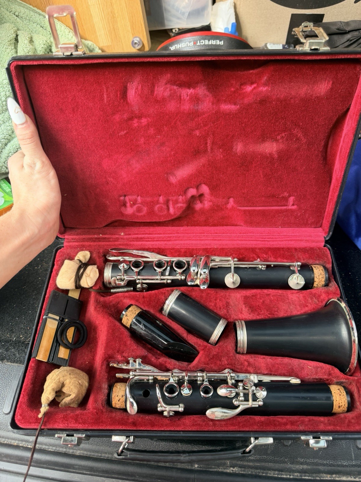 B Flat clarinet with its hard case