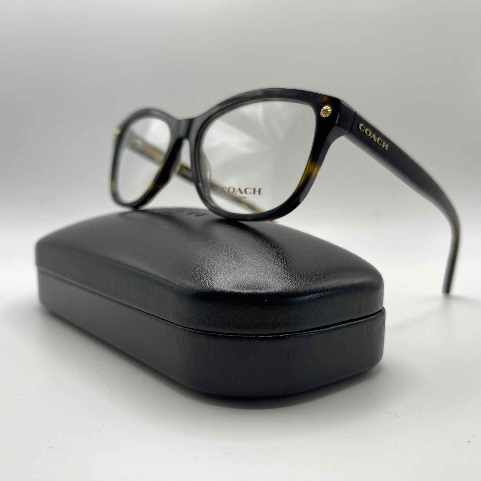 Authentic Coach HC6095 5394 Eyeglasses 52-16 Dark Tortoise Gold Unisex Frame