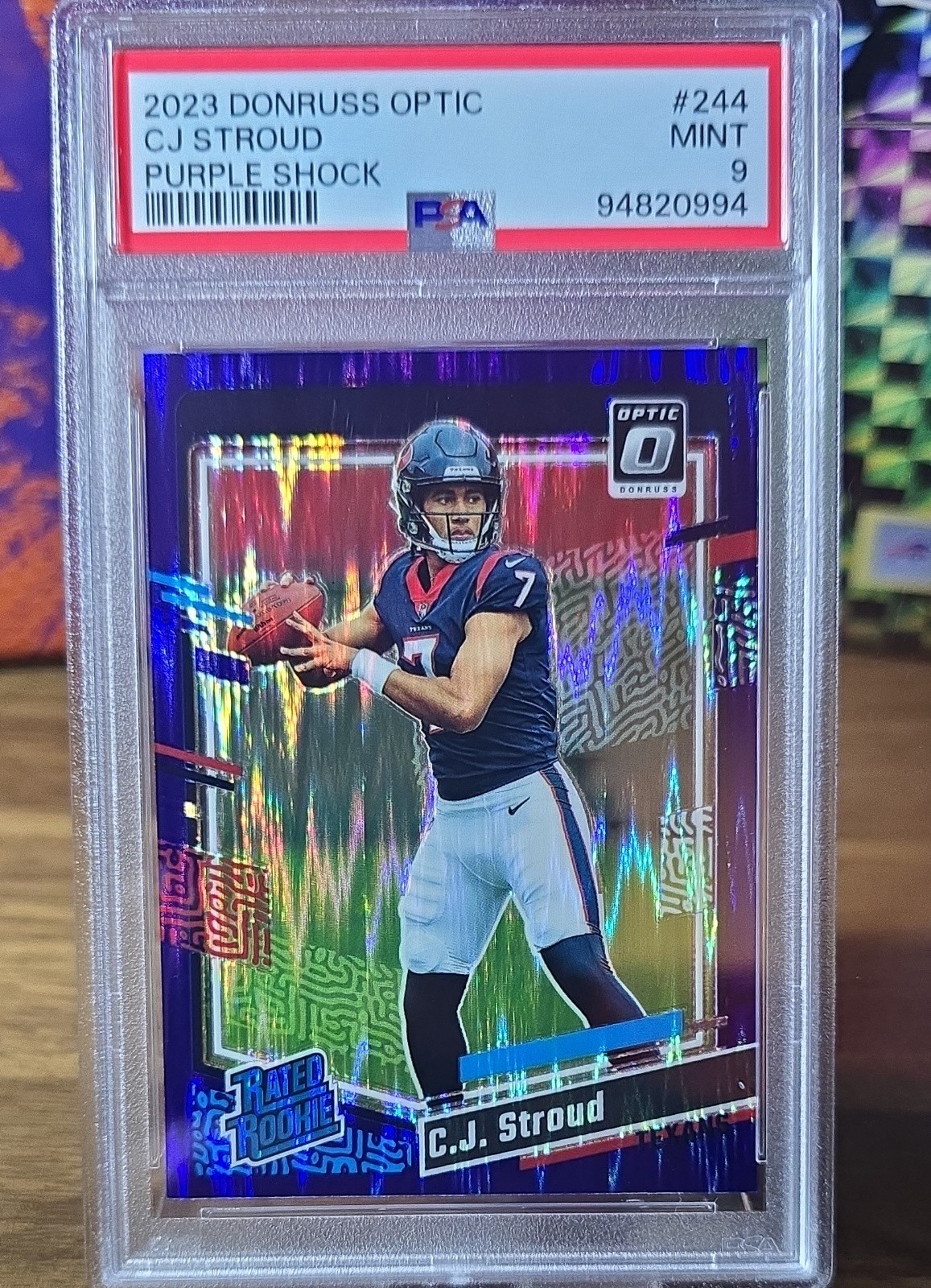 2023 Panini Donruss Optic - Rated Rookie C.J. Stroud #244 Purple Shock Prizm...