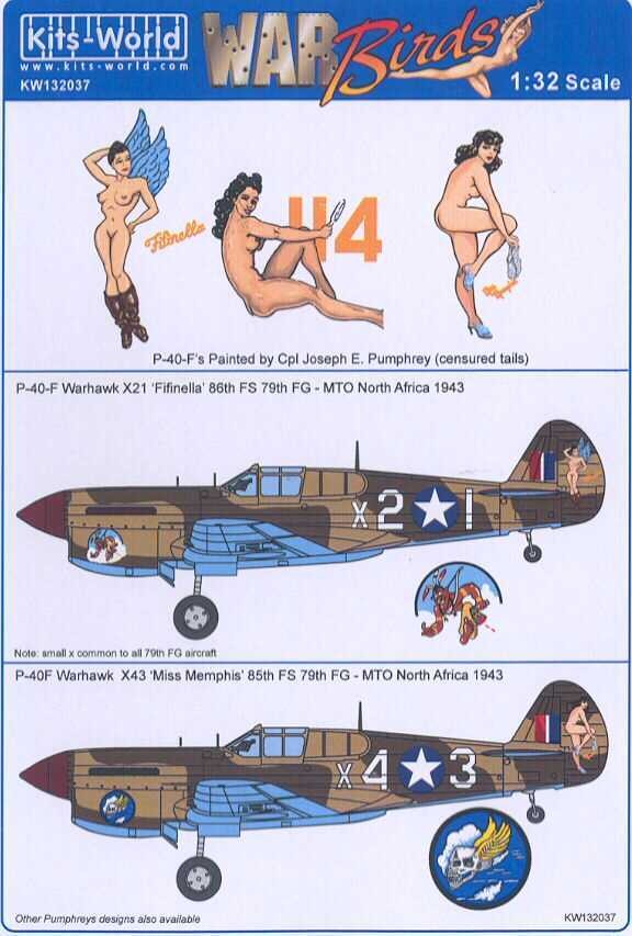 Kits World Decals 1/32 CURTISS P-40F WARHAWK North Africa 1943 Part 1