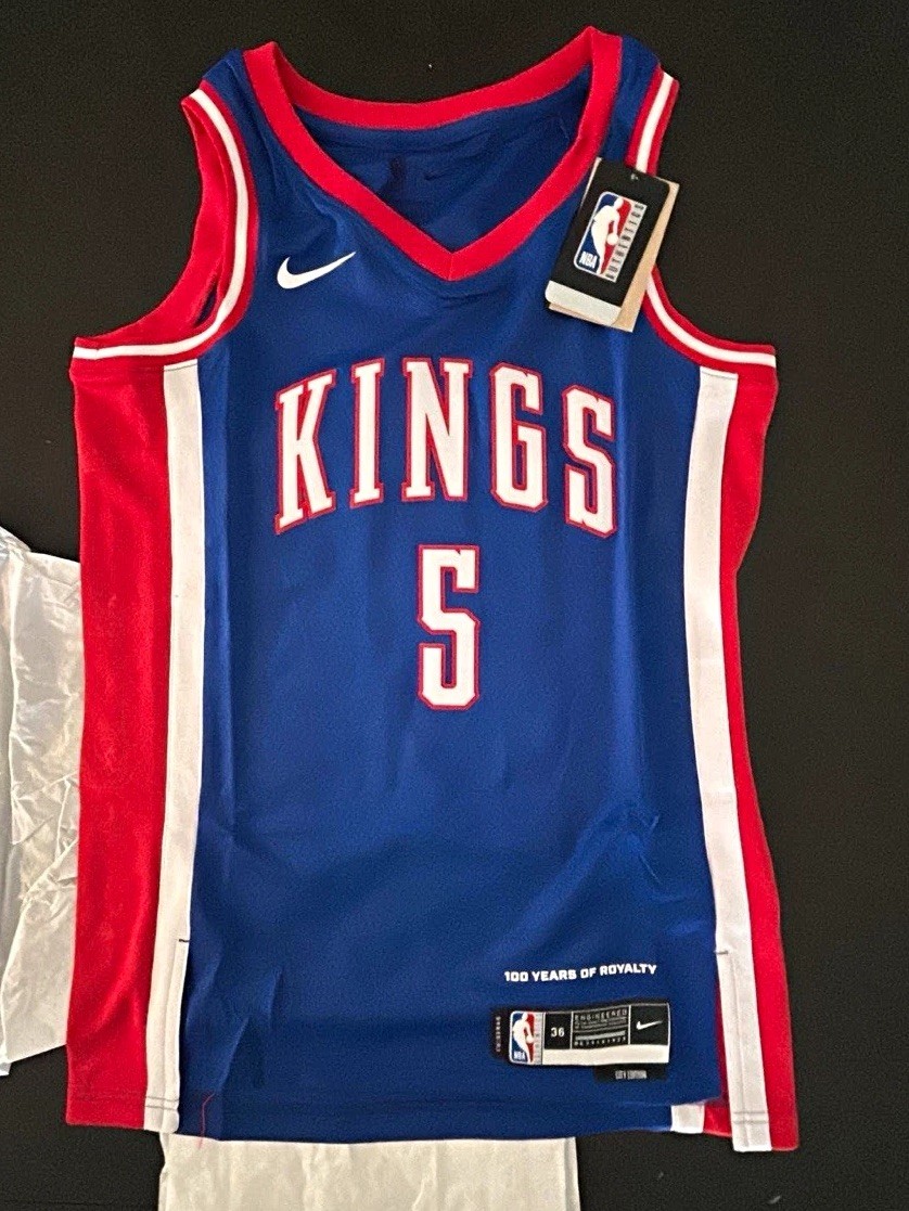 Nike De\'Aaron Fox #5 Sacramento Kings City Edition Jersey Blue/Red Men\'s XS Nike De\'Aaron Fox #5 Sacramento Kings City Edition Jersey Blue/Red Men\'s XS