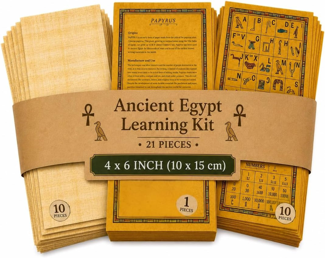 Set 10 Egyptian  Paper 4X6 Inch (10X15 Cm) - Ancient Alphabets  Sheets-Papyri fo