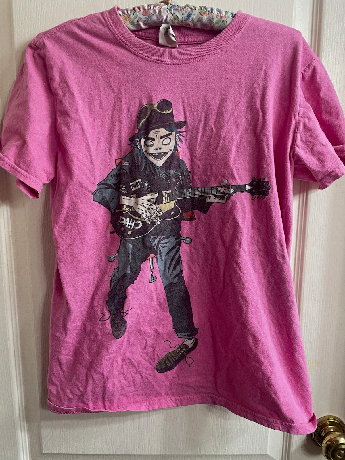 Gorillaz 2D Unisex’s Pink Graphic T-Shirt, Bright, Colorful, Indie Band Tee