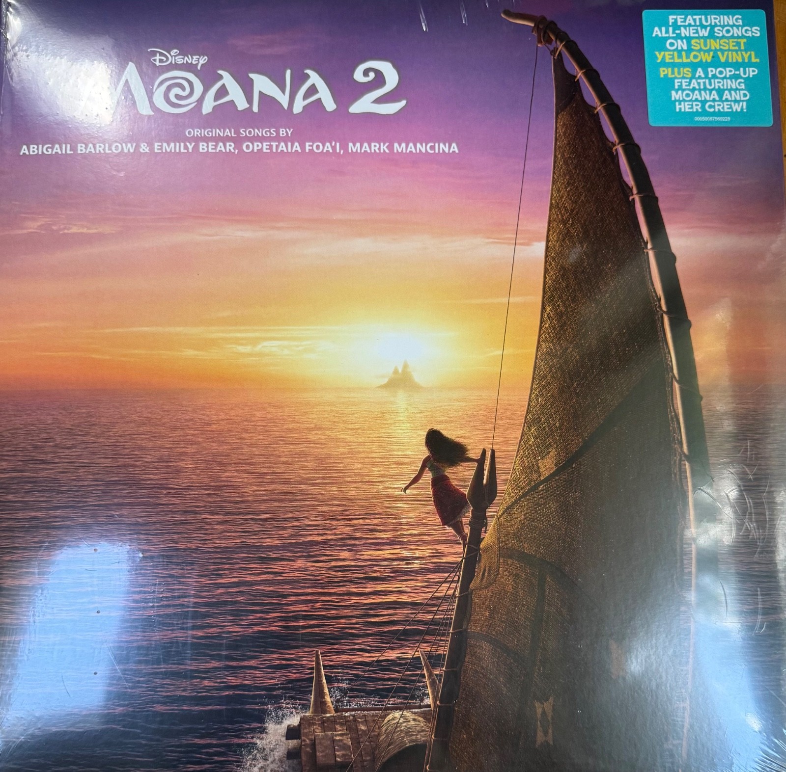 Disney Moana 2 Soundtrack New Sealed Vinyl LP yellow sunset