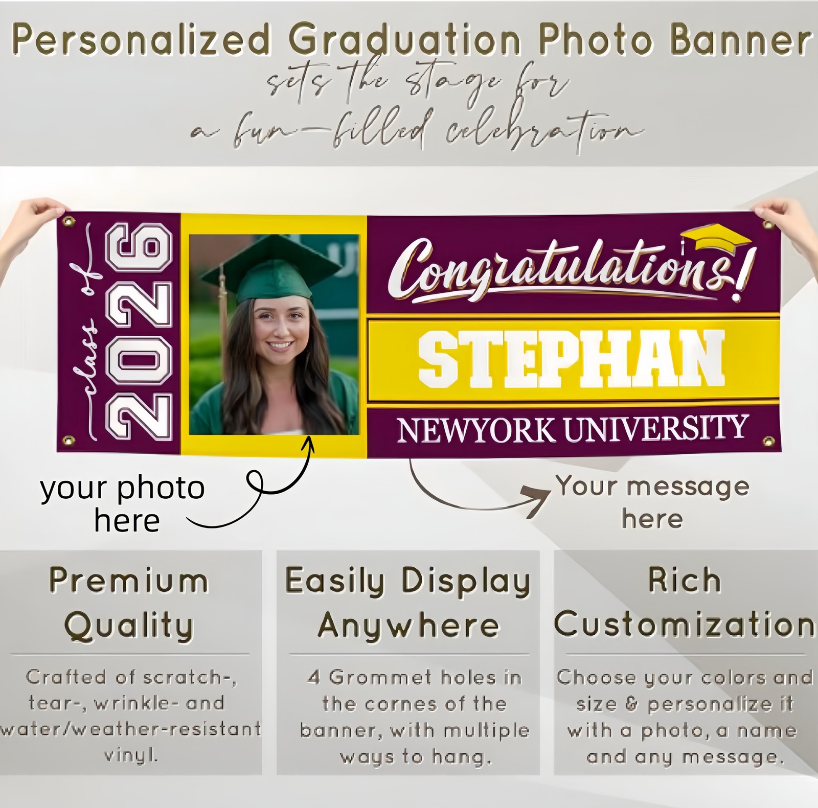 Personalized Graduation Custom Banner Class of 2026 Graduation Party Decorations Personalized Graduation Custom Banner Class of 2026 Graduation Party Decorations