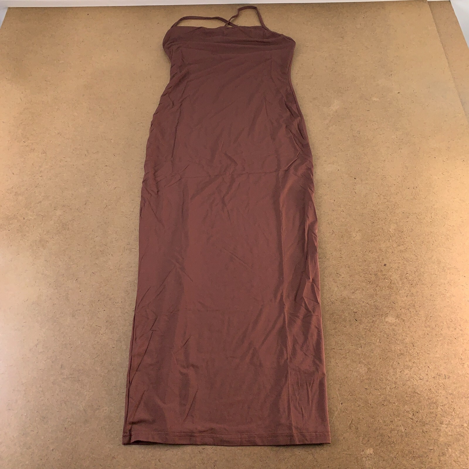 SHEIN SXY Women\'s Medium US Size 6 Brown Criss-Cross Backless Bodycon Dress NWT