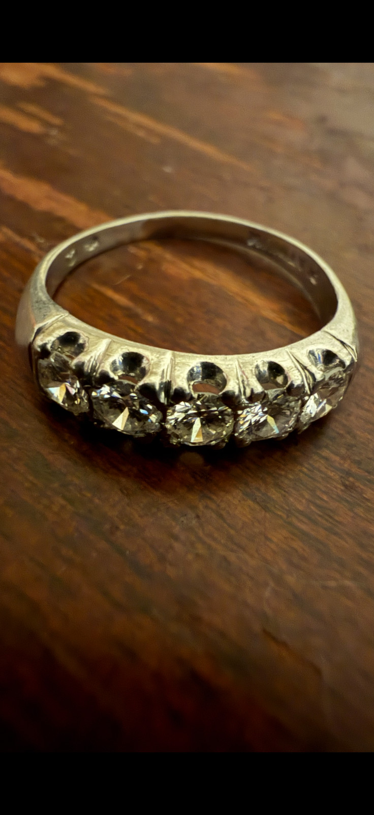Vintage Rare 1970’s Platinum Diamond Wedding Band - Authenticated